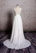 Charming Most Popular Backless A-line Lace Top V-Neck Long Wedding Party Dresses, WD0108 - SposaBridal