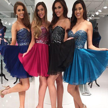 popular sweetheart sparkly homecoming dresses, BD00153