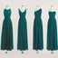 Best Selling Cheap Simple Mismatched Chiffon Formal Long Teal Green Bridesmaid Dresses, WG183