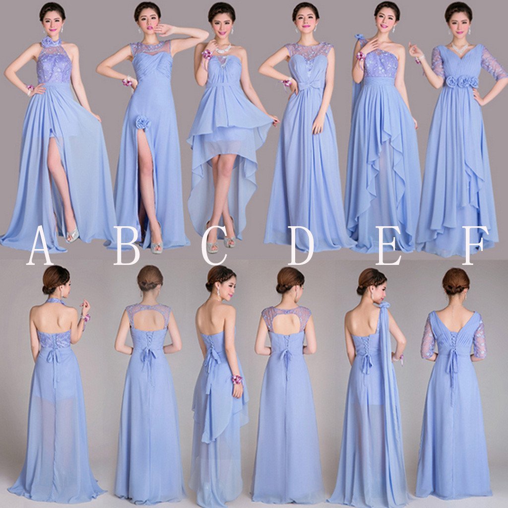 Mismatched Different Styles Beautiful  Inexpensive  Long Bridesmaid Dresses for Wedding, WG189