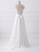 Modest V Neck Lace Straps Simple Custom Cheap Beach Wedding Dresses, WD317