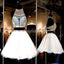 Beading Two pieces Halter sparkly vintage open backs unique casual Rehearsal homecoming dress,BD00196