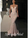 Sexy Sequin Spaghetti Straps V-Neck Sleeveless Mermaid Long Prom Dresses, PD3587
