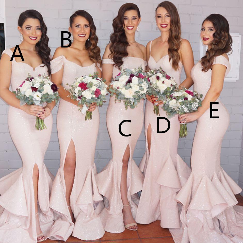 Mismatched Unique Design Different  Sexy Mermaid Charming Cheap Bridesmaid Dress, WG88