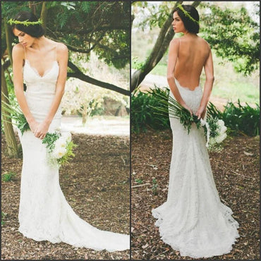 2019 Cheap Custom Elegant Open Back Lace Popular New Arrival Wedding Dress with train , PD0392 - SposaBridal