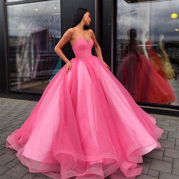 Halter Beaded Long A-line Satin Prom Dresses, PD0874