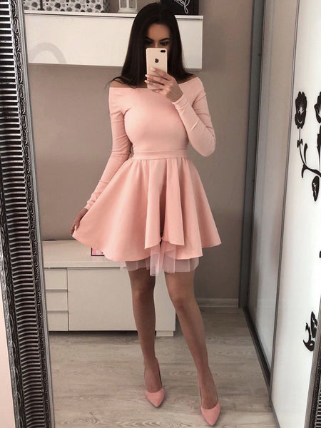 burgundy homecoming dresses near me Long Sleeves Homecoming Dresses Off The Shoulder