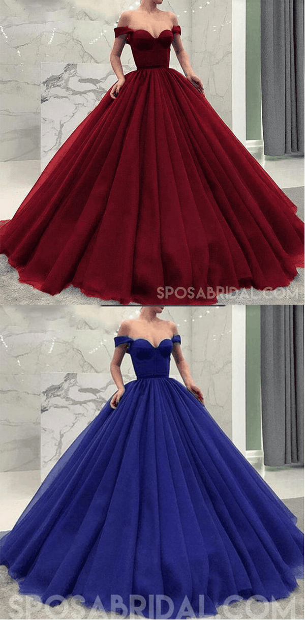Fashionable Burgundy Blue Black Green Off the Shoulder Modest Prom Dre SposaBridal