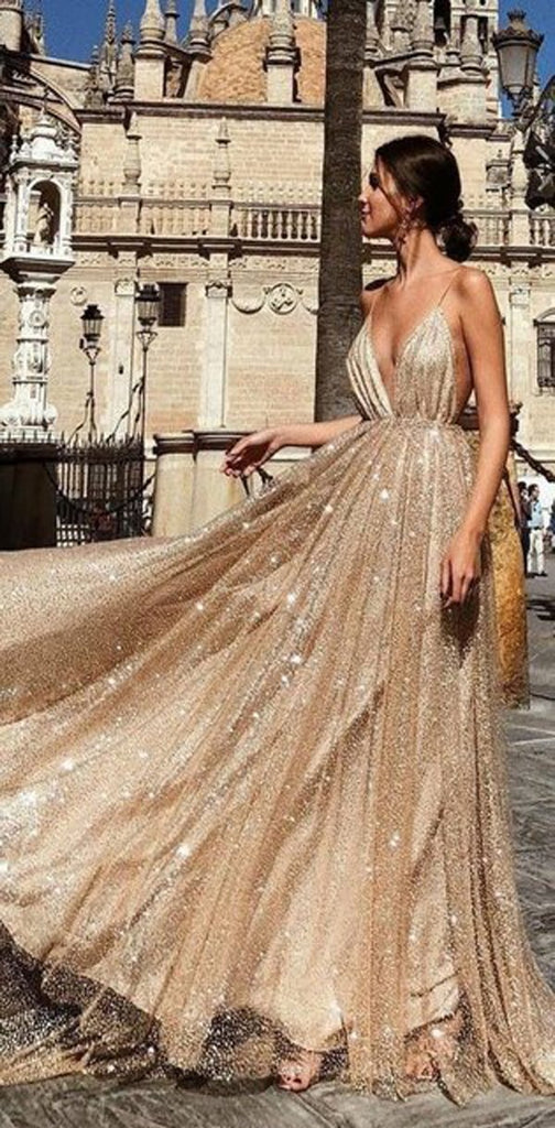 Charming Sparkly Sequin Sexy Fashion Spaghetti Straps Prom Dresses, Shinning Evening dress, PD0772