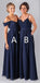 Mismatched Different Styles Chiffon Navy Blue  Formal Cheap Sexy Bridesmaid Dresses, WG52