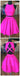 Sexy Open Back Hot Pink Two Piece Simple Cheap Homecoming Dresses, CM490
