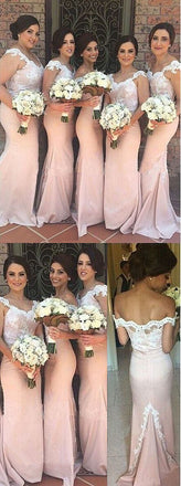Charming Off Shoulder Lace Mermaid On Sale Sexy Long Wedding Guest Dresses, WG24 - SposaBridal