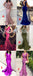Sexy Soft Satin Spaghetti V-Neck Straps Sleeveless Mermaid Long Prom Dresses, PD3607