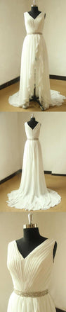 Beach Unique Simple Pretty  High Quality Custom Make Wedding Dresses, WD0115 - SposaBridal