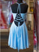 Sexy Casual Chiffon Blue Spaghetti Straps Short Cheap Homecoming Dresses Online, CM566