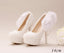 Pointed Toe Lace Pearls Wedding Shoes With Handmade Flowers, S033