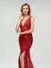 Charming Elegant Colorful Full Lace Mermaid  ELegant Side Split Prom Dresses, PD1025