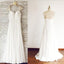Cap Sleeve Elegant Sea Beach Cheap Chiffon Wedding Dresses With Beading, WD0176