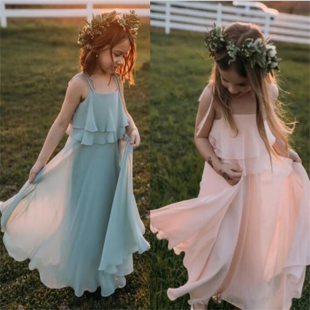 Chiffon Cheap Lovely Comfortable Cute Simple Flower Girl Dresses, FG00 –  SposaBridal