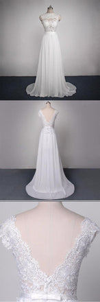 Long Lace Chiffon Elegant Pretty Most Popular Custom Wedding Dress, WD0091