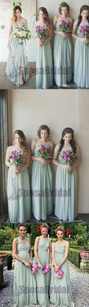 Cheap Long Most Popular Simple Off shoulder Formal Bridesmaid Dress,  WG212 - SposaBridal