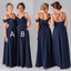 Mismatched Different Styles Chiffon Navy Blue  Formal Cheap Sexy Bridesmaid Dresses, WG52