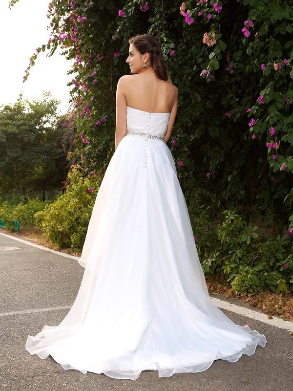 Simple Cheap Organza A-line High Low Wedding Dresses Online, WD362 SposaBridal Simple Cheap Organza A-line High Low Wedding Dresses Online, WD362 SposaBridal
