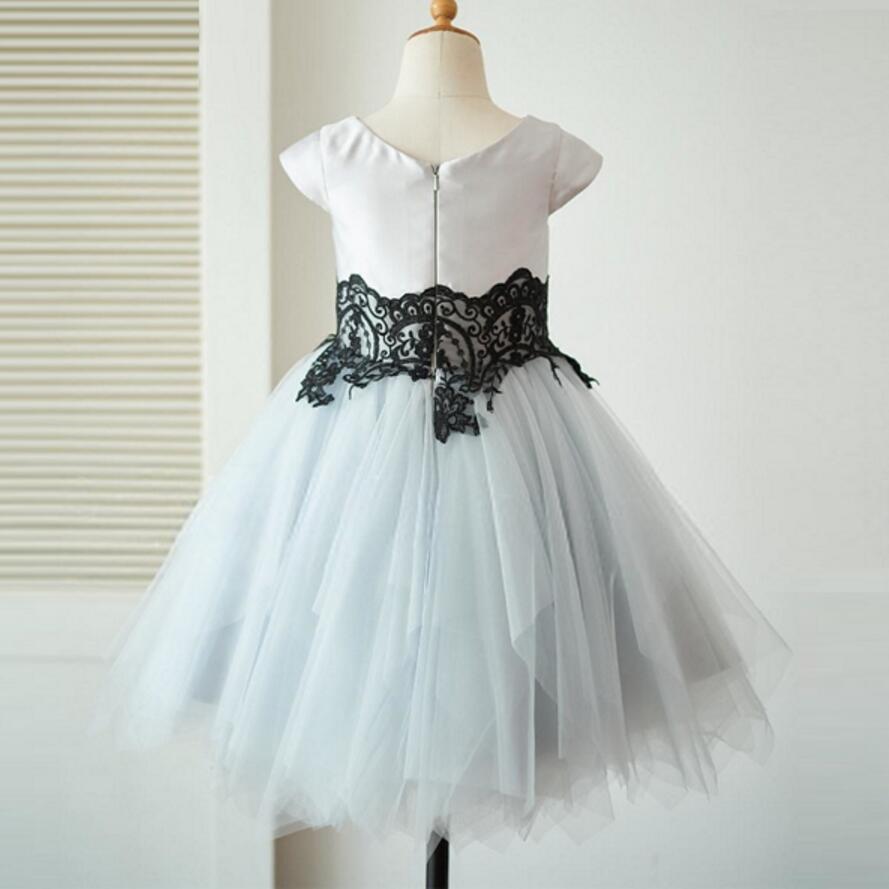 Cap Sleeves Tulle With Lace Lovely Beautiful Cheap Short  Wedding Flower Girl Dresses, FG0093 - SposaBridal