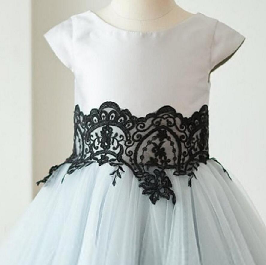 Cap Sleeves Tulle With Lace Lovely Beautiful Cheap Short  Wedding Flower Girl Dresses, FG0093 - SposaBridal