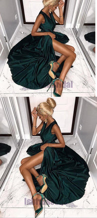 Sexy Long Side Split Prom Dresses, V-Neck Simple Fashion Prom Dress, Party evening dress,  PD0648
