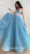 Sexy Sequin Tulle Spaghetti Srtraps Sleeveless Lace Up A-Line Long Prom Dresses, PD3598