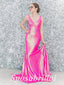 Sexy Special Fabric Spaghetti Straps V-Neck Sleeveless Mermaid Long Prom Dresses,PD3656