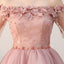 Dusty Pink Off Shoulder Short Sleeves Cheap Homecoming Dresses 2018, CM546