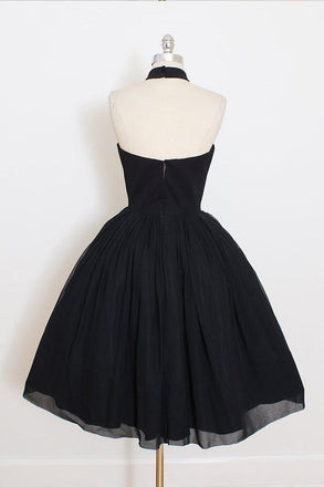 Black Halter Simple Cheap Short Homecoming Dresses 2018, CM547 - SposaBridal