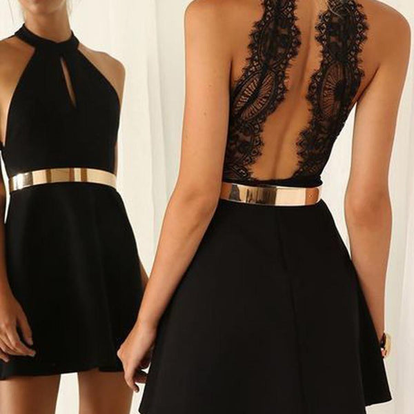 Popular black halter simple sexy unique style casual cocktail homecomi SposaBridal Popular black halter simple sexy unique style casual cocktail homecomi SposaBridal