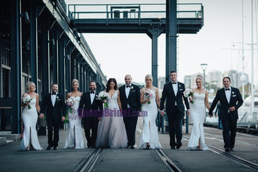 White Spaghetti Straps Custom Made Cheap Mermaid Bridesmaid dress, PD0644