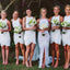 Popular Simple White Chiffon Off Shoulder Cheap Bridesmaid Dress Beach Wedding Party, WG94