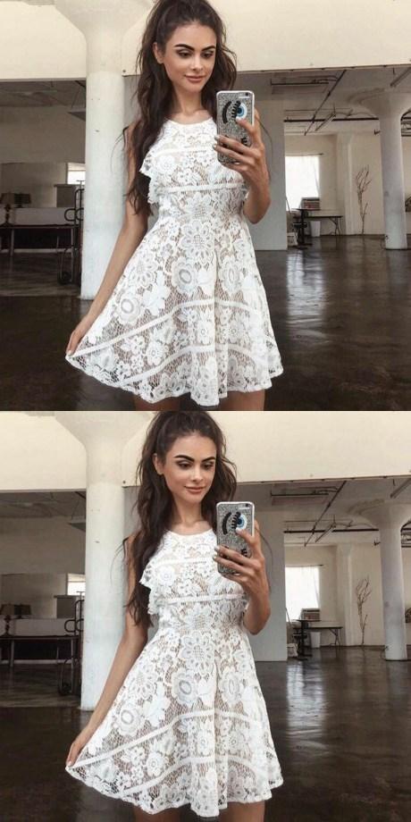 Lovely Cheap A-Line Open Back Full Lace Junior Homecoming Dresses,shor – SposaBridal Lovely Cheap A-Line Open Back Full Lace Junior Homecoming Dresses,shor – SposaBridal