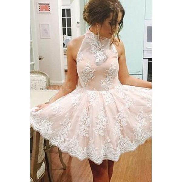 Popular Modest Junior High Neck Appliques Short Lace Homecoming Dresse SposaBridal Popular Modest Junior High Neck Appliques Short Lace Homecoming Dresse SposaBridal
