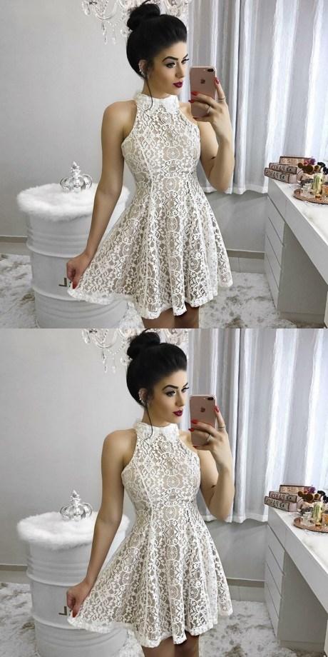 Cheap Modest Junior High Neck Short Full Lace Fitted Homecoming Dresse SposaBridal Cheap Modest Junior High Neck Short Full Lace Fitted Homecoming Dresse SposaBridal