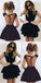 Backless A-Line Scoop Short Black Simple Cheap Homecoming Dresses, Sexy Short Prom dress, BD0256 - SposaBridal