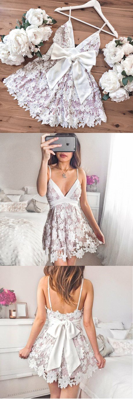 Cheap Freshman Spaghetti Straps Short Popular Lace Homecoming Dress wi SposaBridal Cheap Freshman Spaghetti Straps Short Popular Lace Homecoming Dress wi SposaBridal