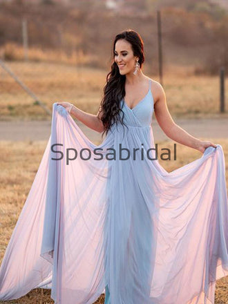 A-line Chiffon Simple Unique Beach Wedding Dresses WD0534