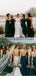 A-line Dark Green Cheap Beach Summer Bridesmaid Dresses WG843