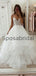 A-line Lace Straps Vintage Tulle Modest Romantic Wedding Dresses  WD0375