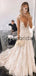 A-line Lace V-Neck Vintage Cap Sleeves Romantic Wedding Dresses WD0376