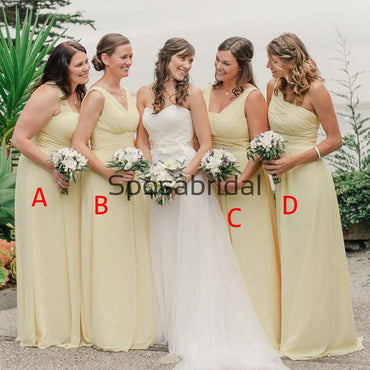 Cheap Dusty Blue Hot Sale Simple Long Beach Summer Bridesmaid Dresses –  SposaBridal