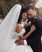 Luxury A-line Off the Shoulder Beads Vintage Long Wedding Dresses, WD0613
