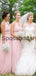 A-line Pink Chiffon Cheap Hot Sale Long Bridesmaid Dresses WG805