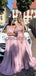 A-line Pink One Shoulder Long Formal Bridesmaid Dresses WG746